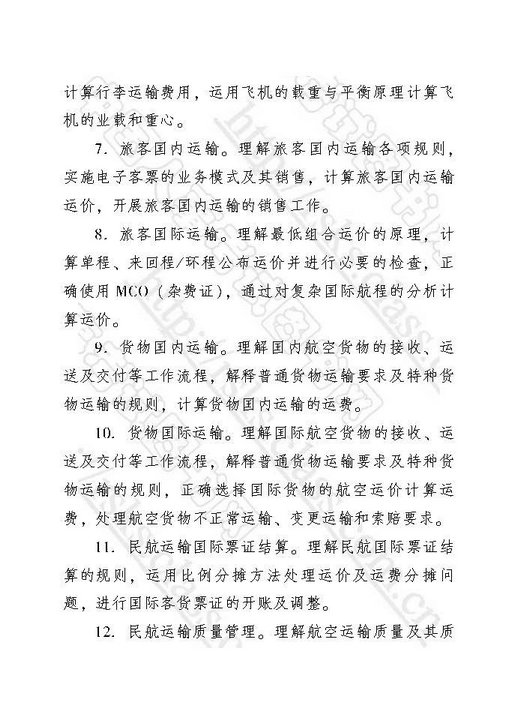 2018年中级经济师考试大纲-运输经济(民航)专业知识与实务