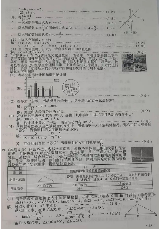 2018山西中考数学试题及答案