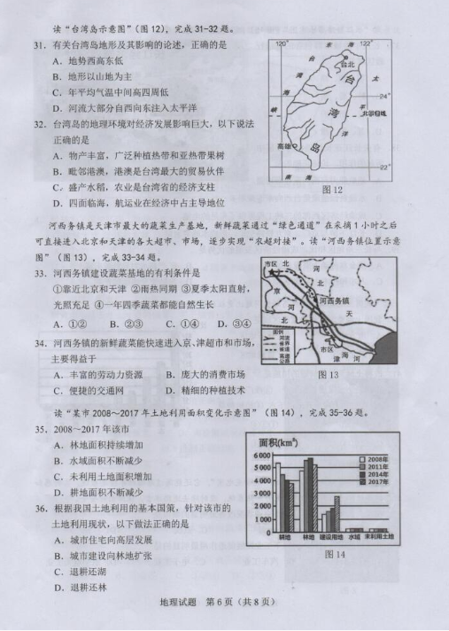 2018广东省卷中考地理试题及答案