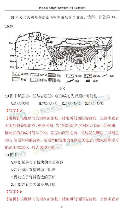 2018年11月北京海淀区高三(上)期中考试地理试题及答案