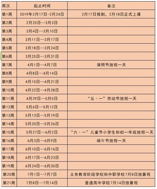 2019湖南株洲中小学寒假放假时间：1月18日-2月17日