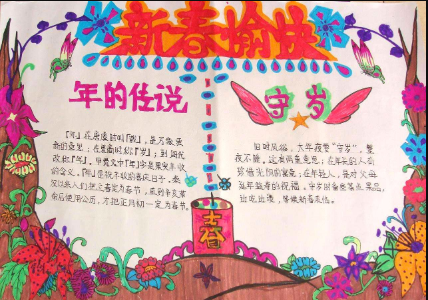 2019猪年春节手抄报图片(内容)：春节的常见习俗