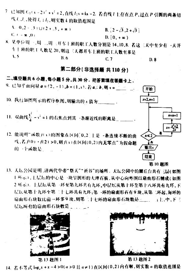 2019北京朝阳区高三一模文科数学试题及答案