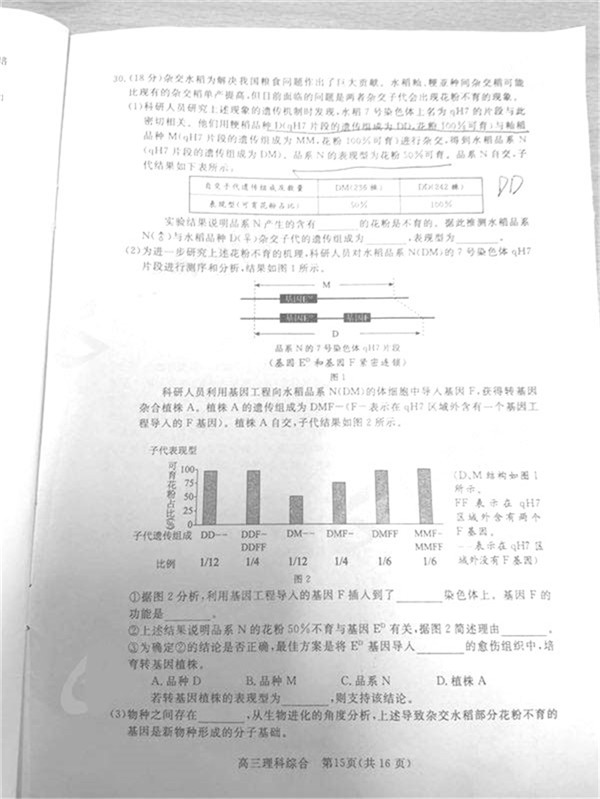 2019北京东城高三一模理综试题及答案