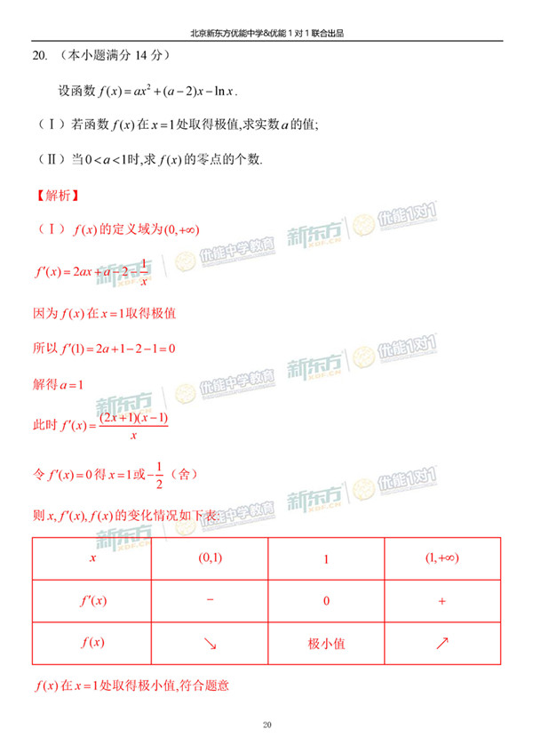2019北京东城高三一模文科数学试题答案逐题解析