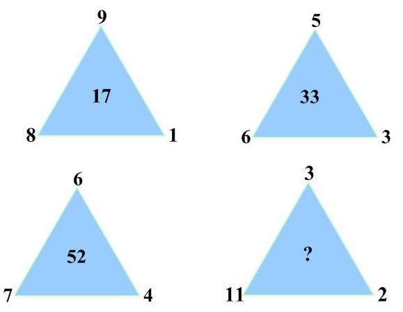 小学生数学趣味题:三角形填数游戏