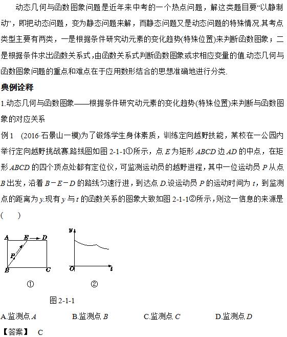 2017年北京中考数学热点专题突破：动态几何与函数图象