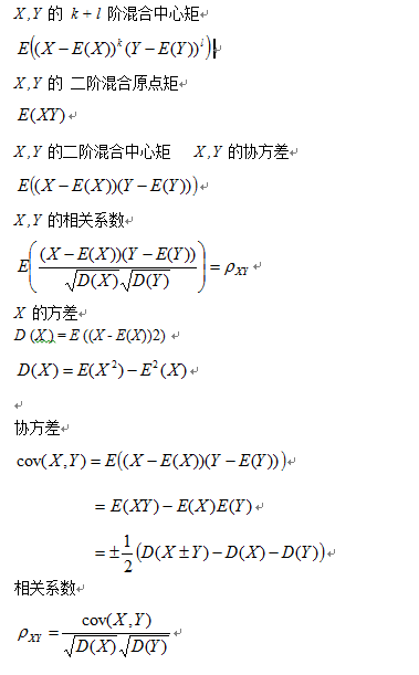 2020考研数学概率常用公式梳理:随机变量的数字特征