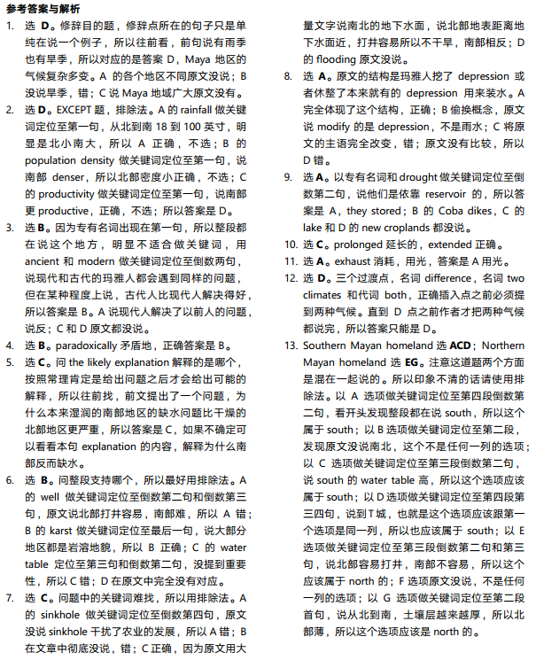 托福阅读真题练习：Maya Water Problems玛雅水问题