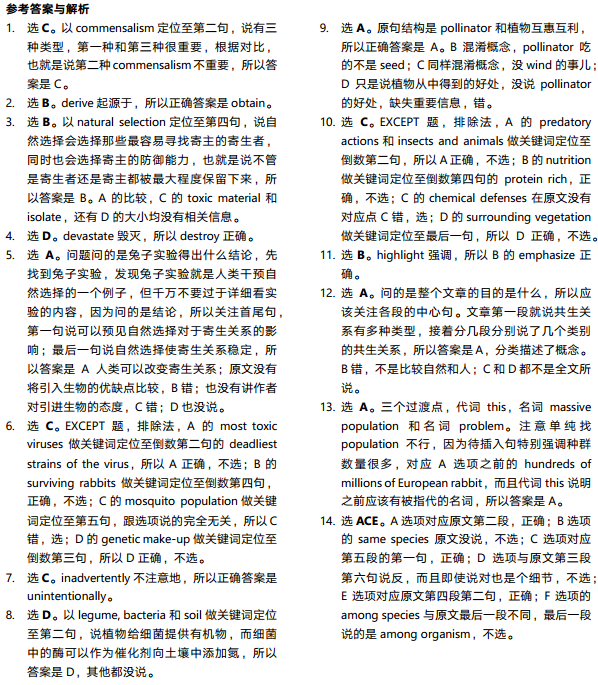 托福阅读真题练习：Symbiotic Relationships共生关系