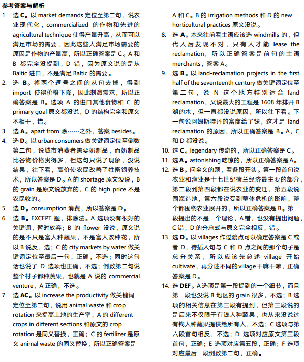 托福阅读真题练习：Seventeenth-Century Dutch Agriculture