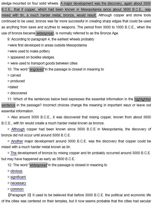TPO26托福阅读真题练习：Sumer and the First Cities of the Ancient Near E