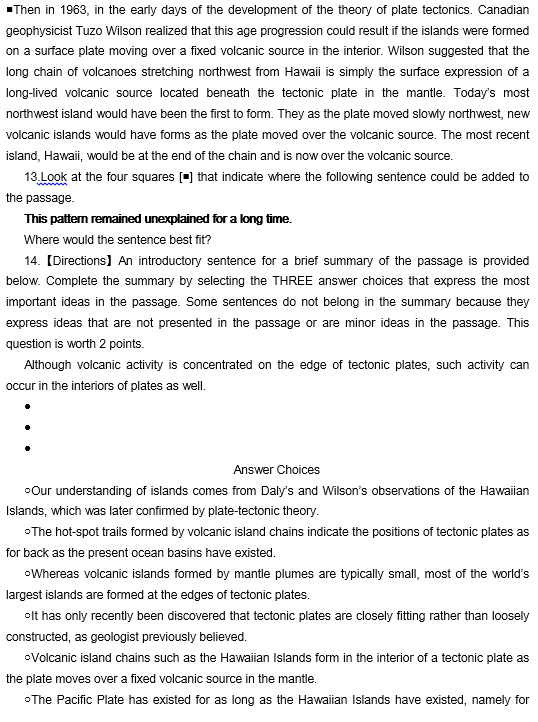 TPO27托福阅读真题练习： The Formation of Volcanic Islands