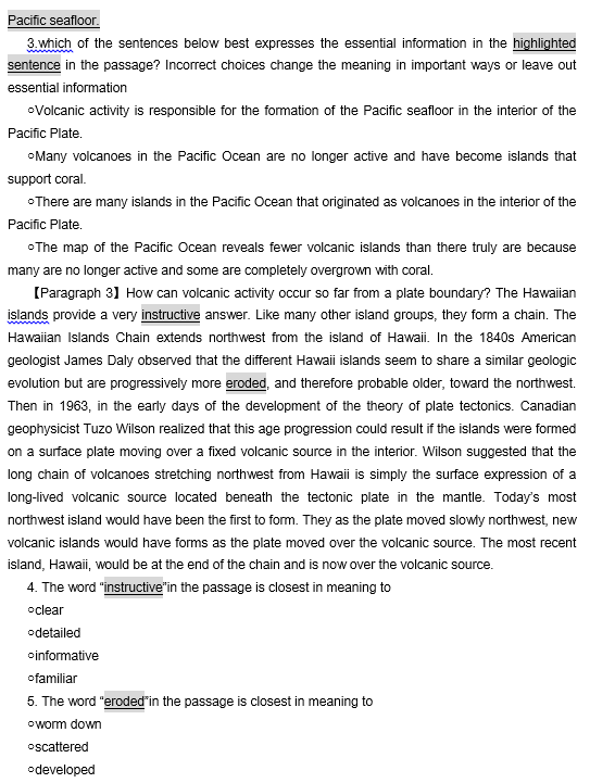 TPO27托福阅读真题练习： The Formation of Volcanic Islands