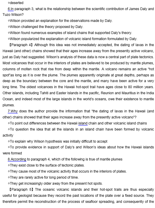 TPO27托福阅读真题练习： The Formation of Volcanic Islands