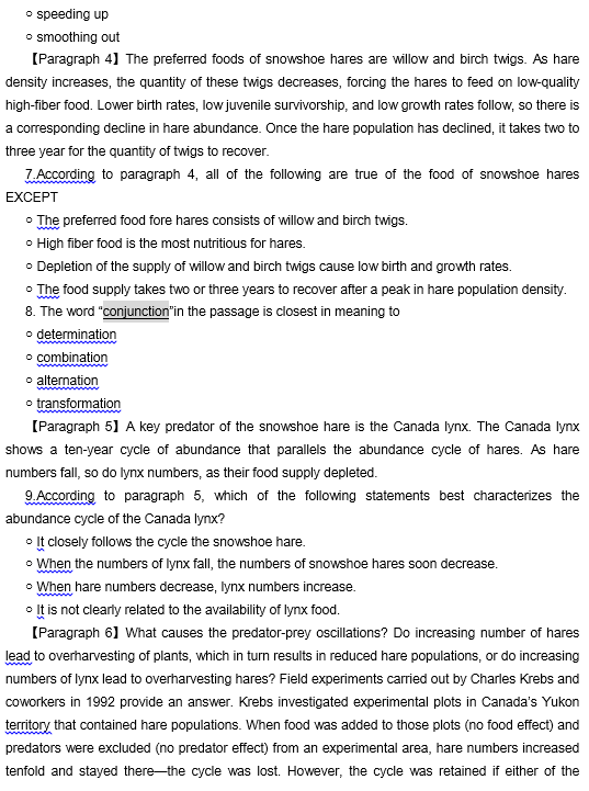 TPO27托福阅读真题练习：Predator-Prey Cycles