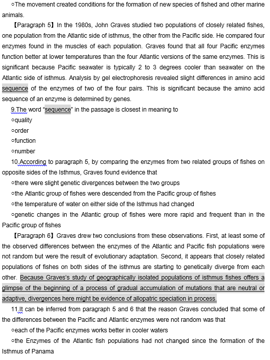 TPO31托福阅读真题练习：Speciation in Geographically Isolated Population