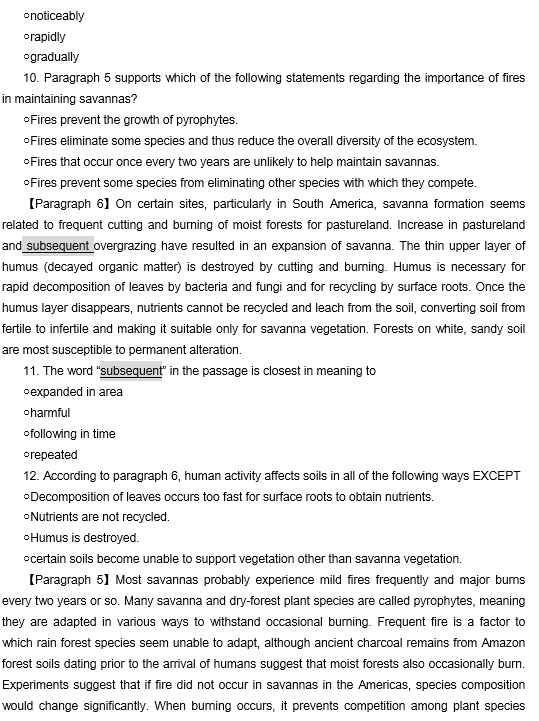 TPO31托福阅读真题练习：Savanna Formation