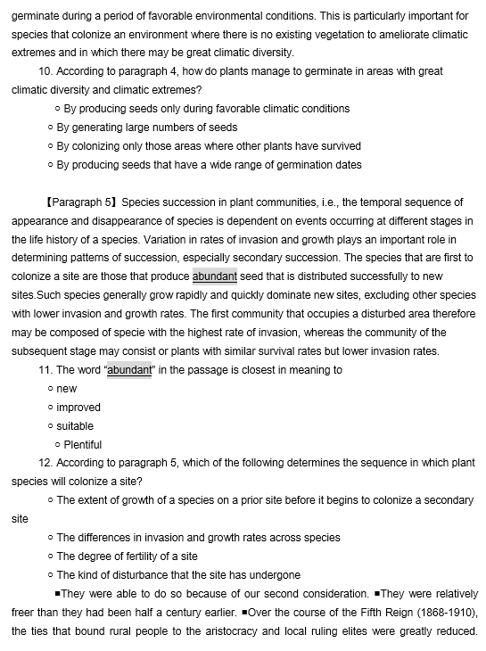 TPO32托福阅读真题练习：Plant Colonization