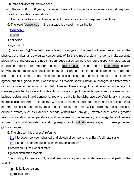 TPO35托福阅读真题练习：Population and climate