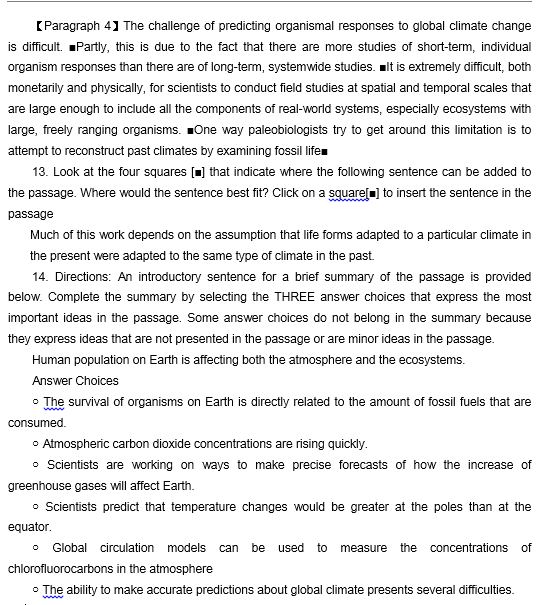TPO35托福阅读真题练习：Population and climate