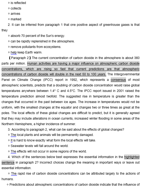 tpo35托福阅读真题练习:population and climate