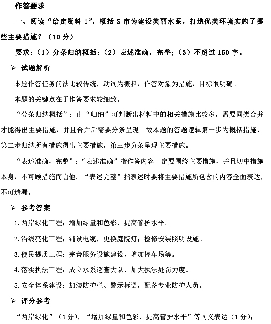 2017年国考申论考试真题答案(副省级)图片版 