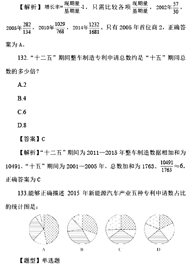 2017国考行测真题及答案副省级(资料分析)