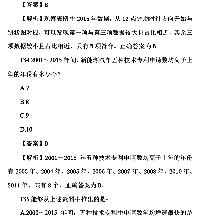 2017国考行测真题及答案副省级(资料分析)