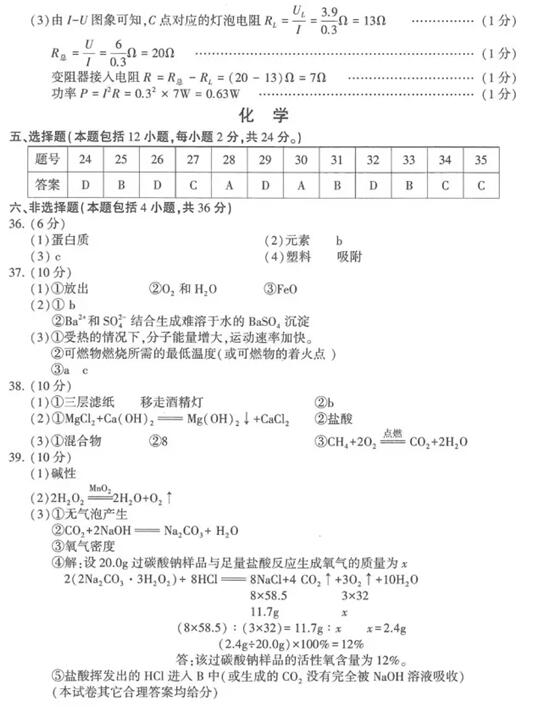 江苏南京2017中考英语答案
