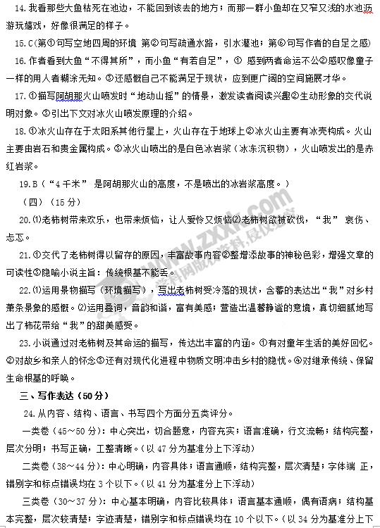 山东临沂2017中考语文试题及答案