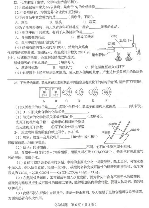 山东临沂2017中考化学试题及答案