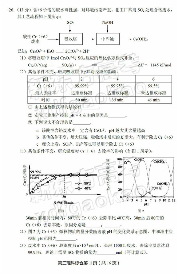 2019北京丰台区高三二模理综试题及答案