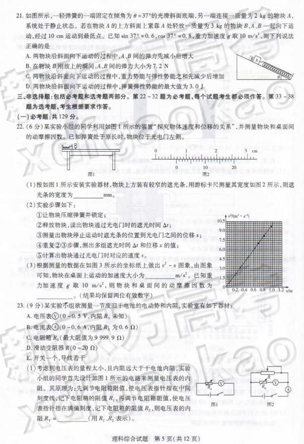 2019年5月福州第三次质检理综试题及答案