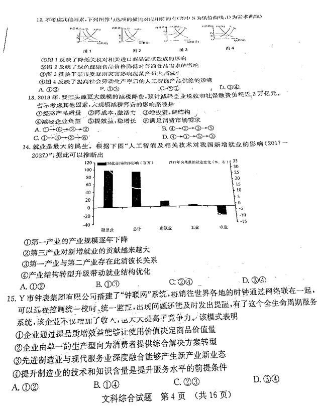 2019济南二模文综试题及答案