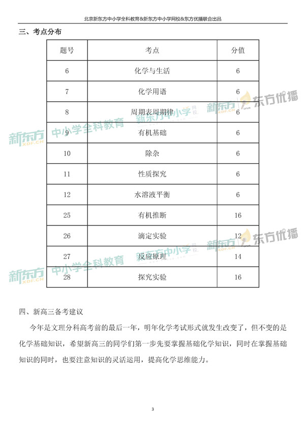 2019北京理综化学试卷整体评析