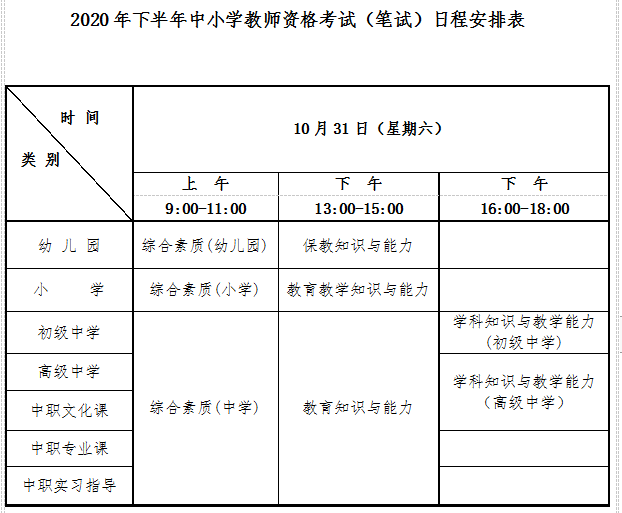 2020年下半年吉林教师资格证笔试报名公告