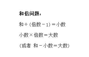 2020年小學三年級數學公式:和倍問題