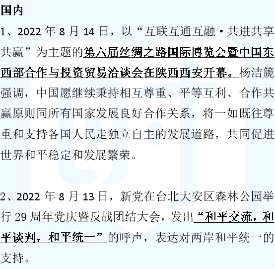 2023考研每日時事政治2023年8月15日國內外新聞