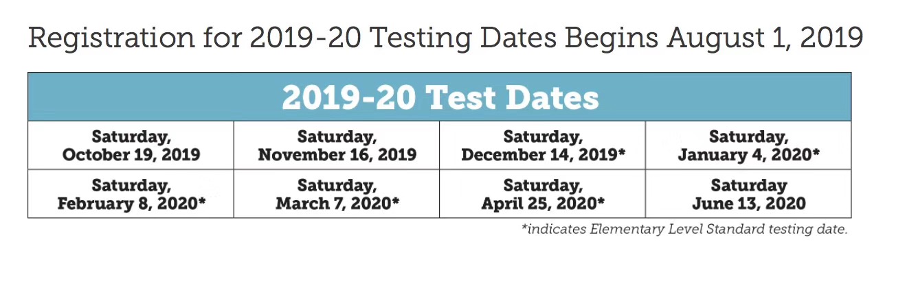 2019-2020 最新SSAT考试时间