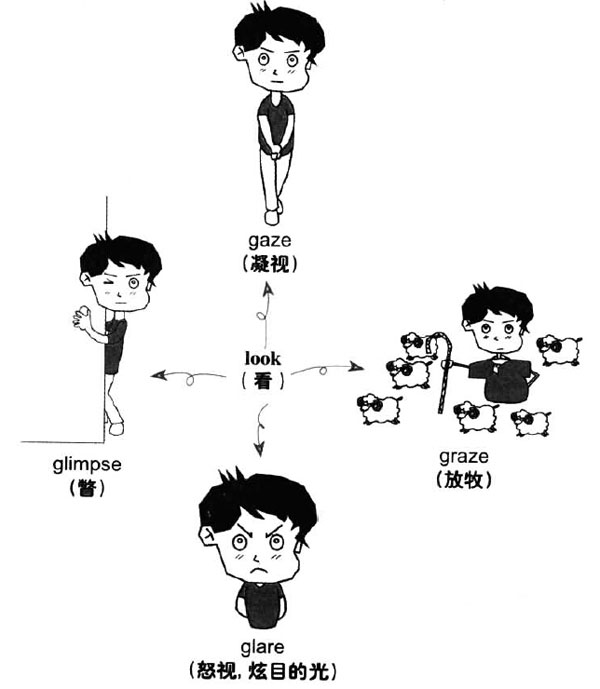 2019年6月大学英语六级词汇看图记忆：look